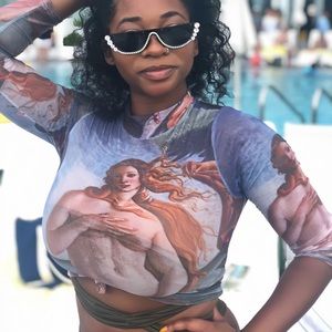 Mesh renaissance inspired cover up or mesh shirt